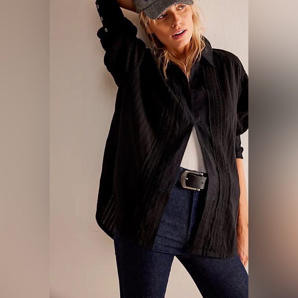 FREE PEOPLE 
We The Free Tuxy Vibes Shirt - Black